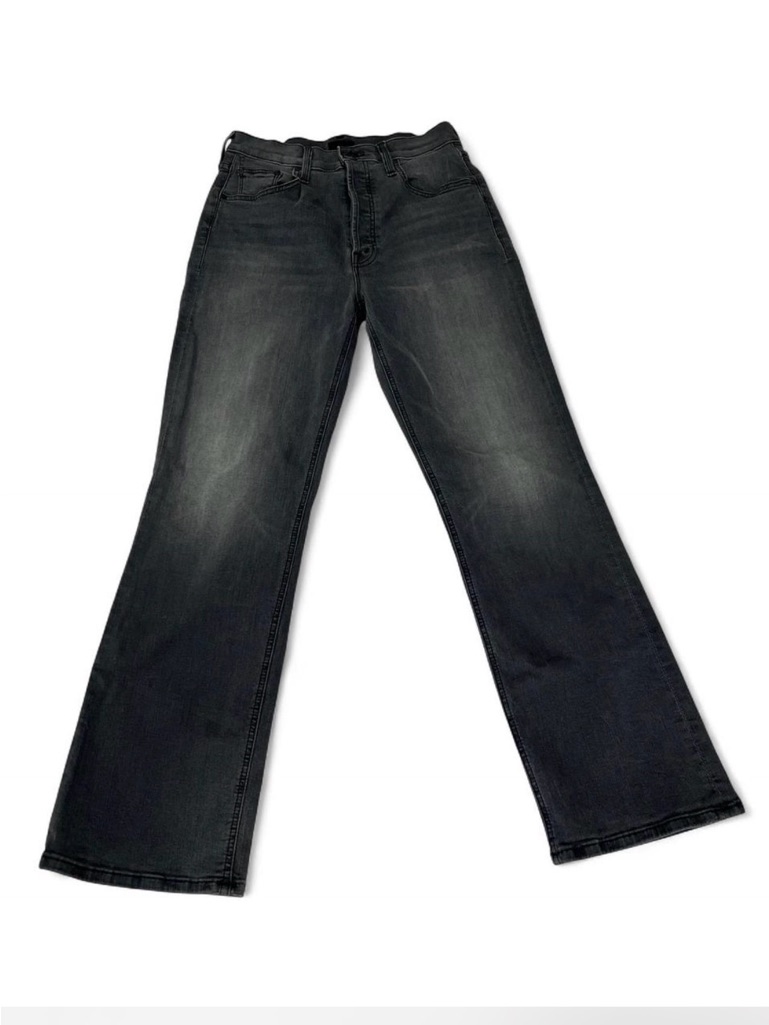 Mother Denim Tripper Black Jeans Wide Leg Flare Button Fly High Waisted 28